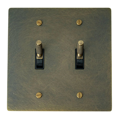 Esmerow Vintage Messing-Rändel-2-Gang-Kippschalter