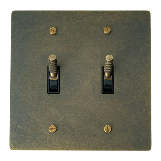 Esmerow Vintage Messing-Rändel-2-Gang-Kippschalter