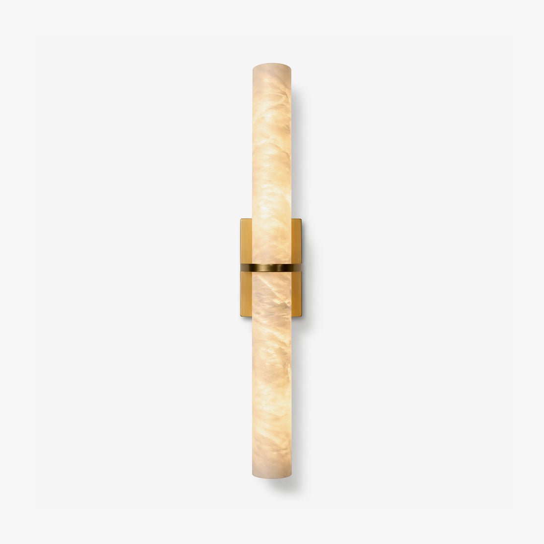 Schlanke Wandleuchte mit Alabasterstab