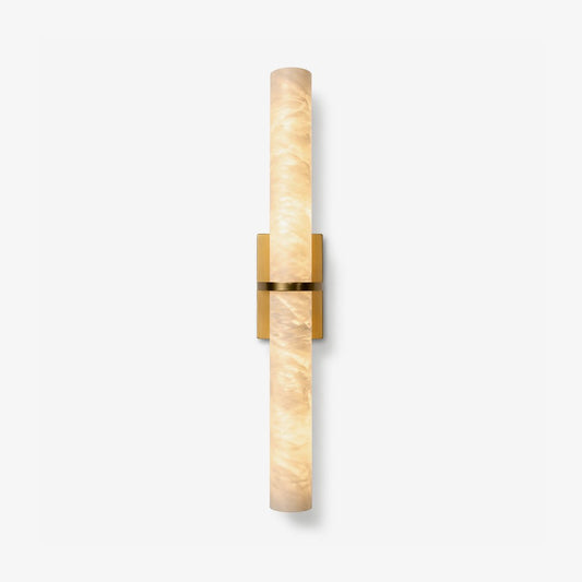 Schlanke Wandleuchte mit Alabasterstab