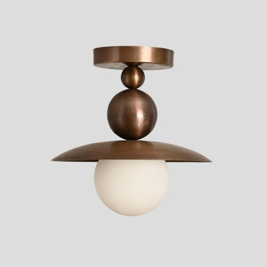 Seravin halbbündige Leuchte im Mid-Century-Stil mit Messing-Globus