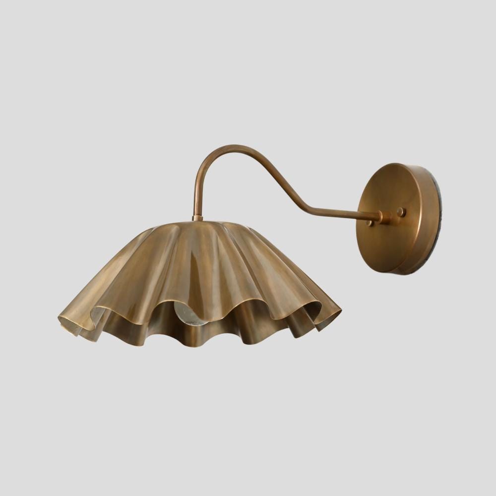Ruffora organische Wandleuchte aus Messing in Blumenform