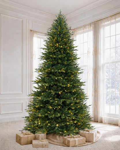 Skovra Klassischer PE/PVC-Weihnachtsbaum, 12 ft, vorbeleuchtet