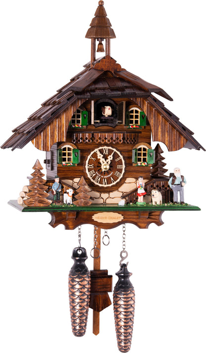 Almvera alpine Holz-Kuckucksuhr im Chalet-Stil