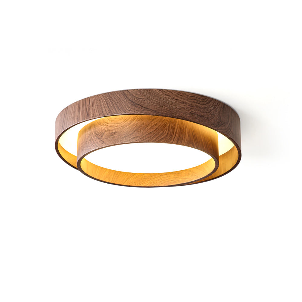 Deckenleuchte „Walnuss-Spiralring“