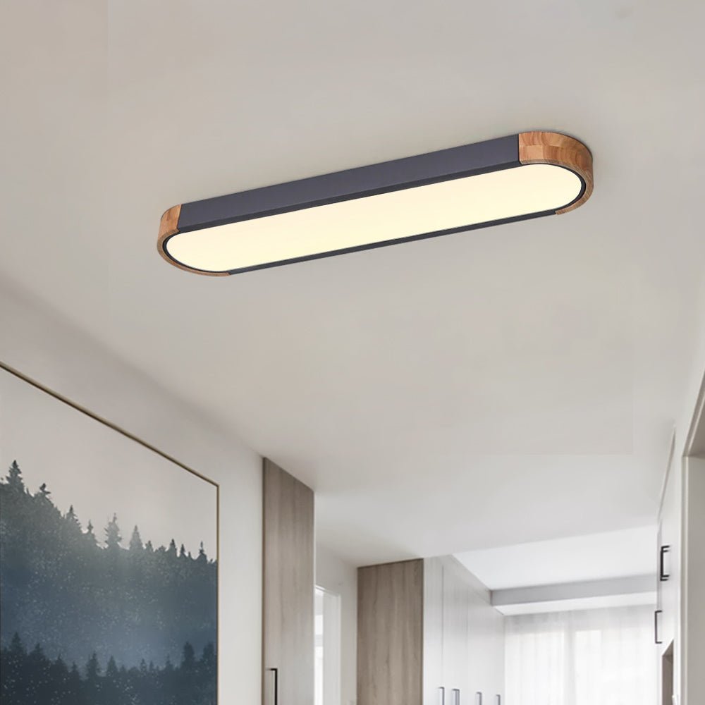 Ovalyn minimalistischer ovaler LED-Deckenleuchte aus Holz