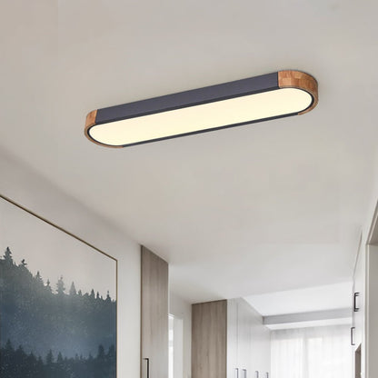 Ovalyn minimalistischer ovaler LED-Deckenleuchte aus Holz