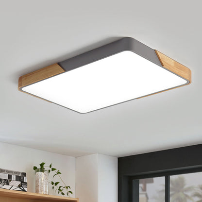 Quadrova rechteckige skandinavische LED-Deckenleuchte aus Holz