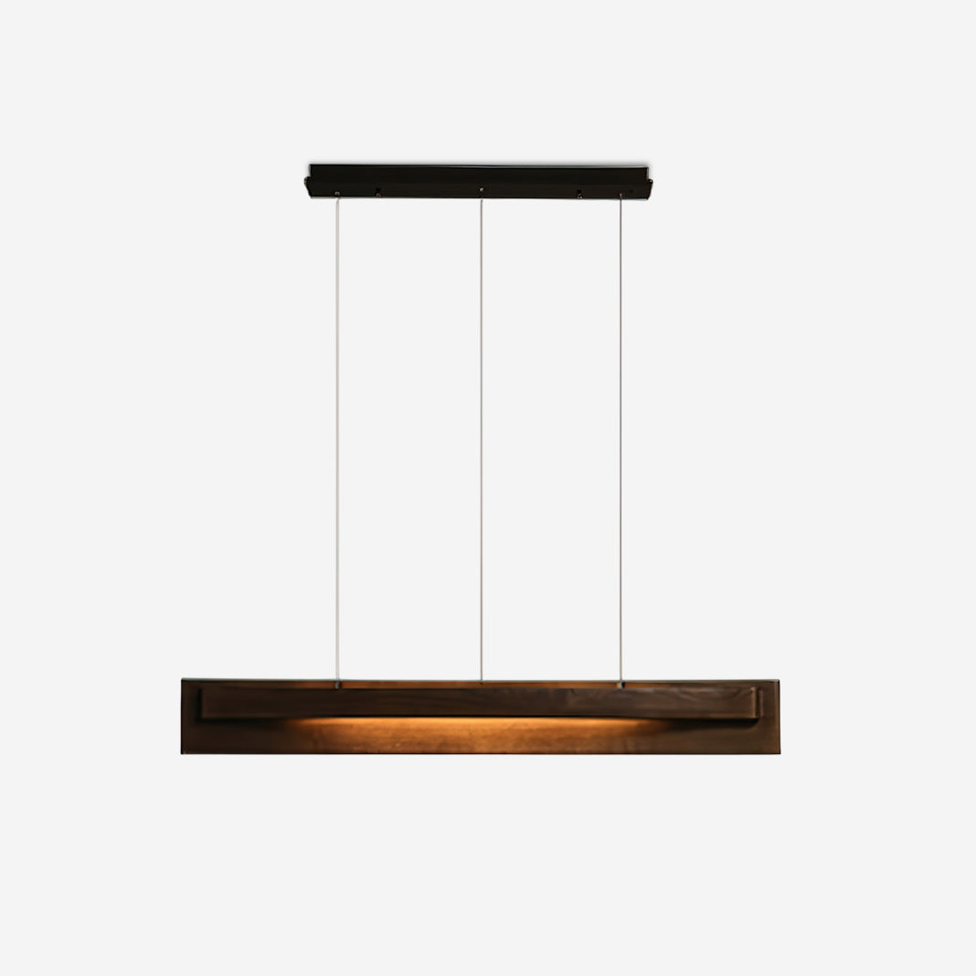 Lineare Holz-LED-Pendelleuchte