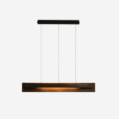 Lineare Holz-LED-Pendelleuchte