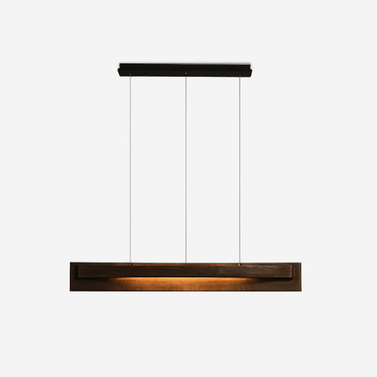 Lineare Holz-LED-Pendelleuchte