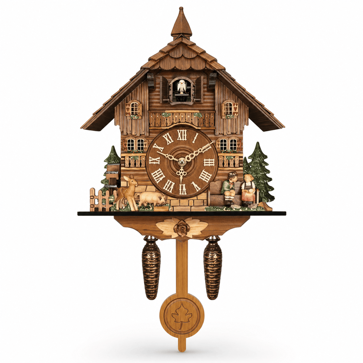 Brenvika Alpine MDF-Pendel-Kuckucksuhr