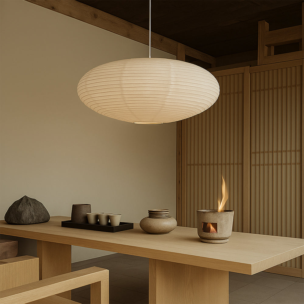 Kaiwabi Japandi-Pendelleuchte aus Baumwollpapier