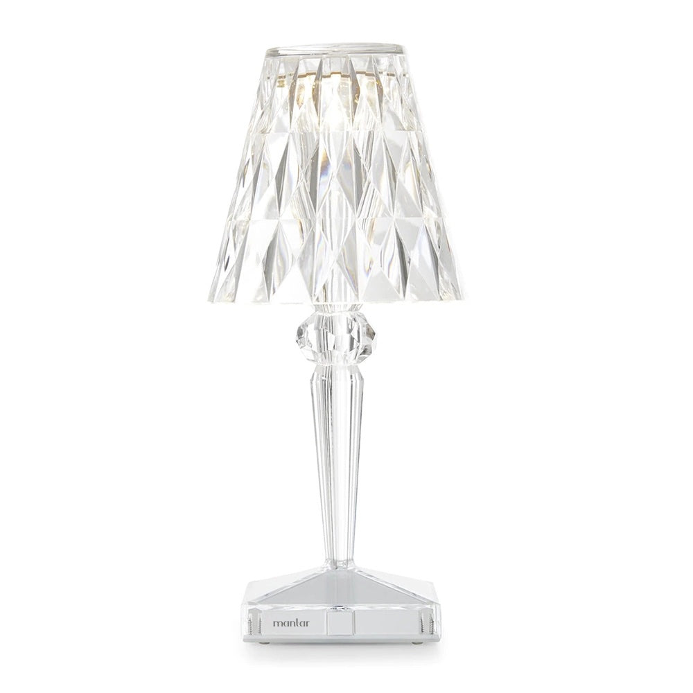 Prismara facettierte kabellose Kristall-Tischlampe