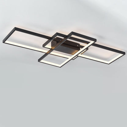 Quadris rechteckige Metall-Deckenleuchte im Bauhaus-Stil