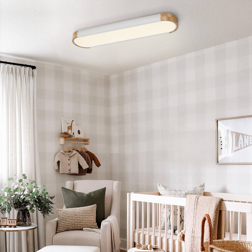 Ovalyn minimalistischer ovaler LED-Deckenleuchte aus Holz