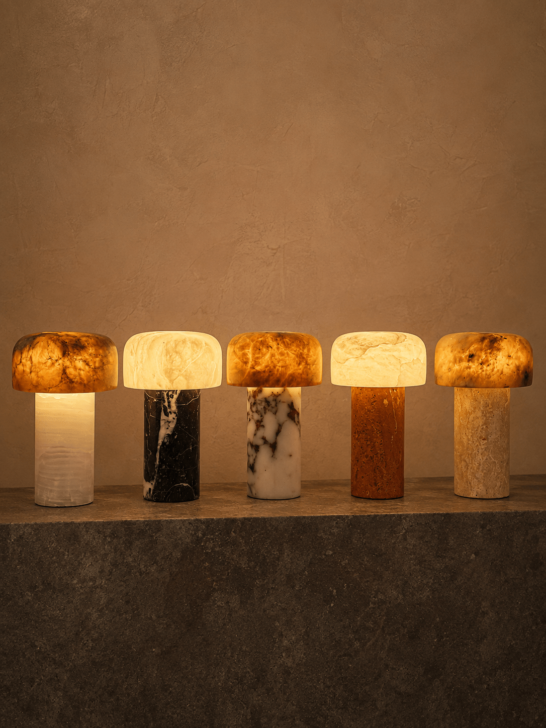 Brenvale Wabi-Sabi-Travertin-Tischlampe