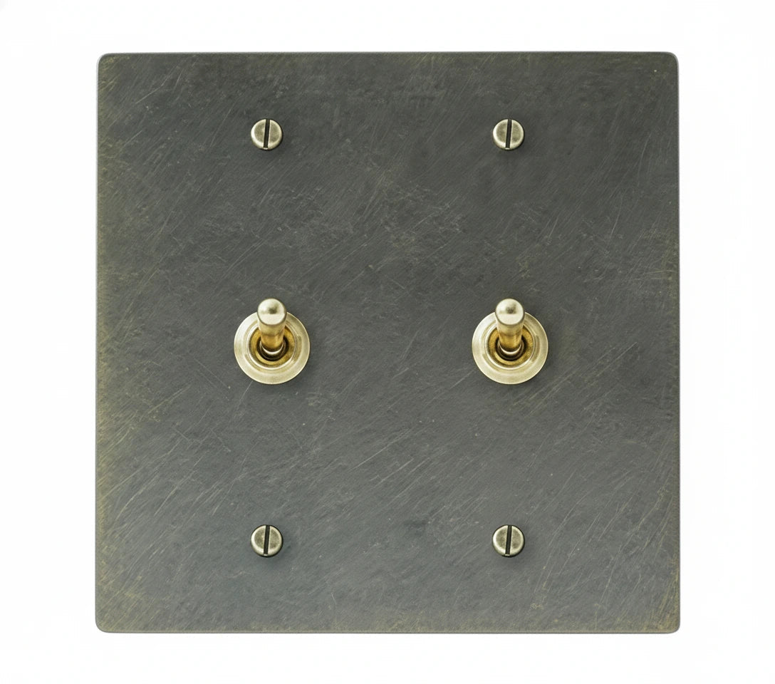 Aldrevo Vintage Messing-Doppelschalter mit Kippschaltern