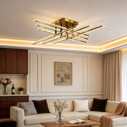 Goldene lineare Deckenleuchte