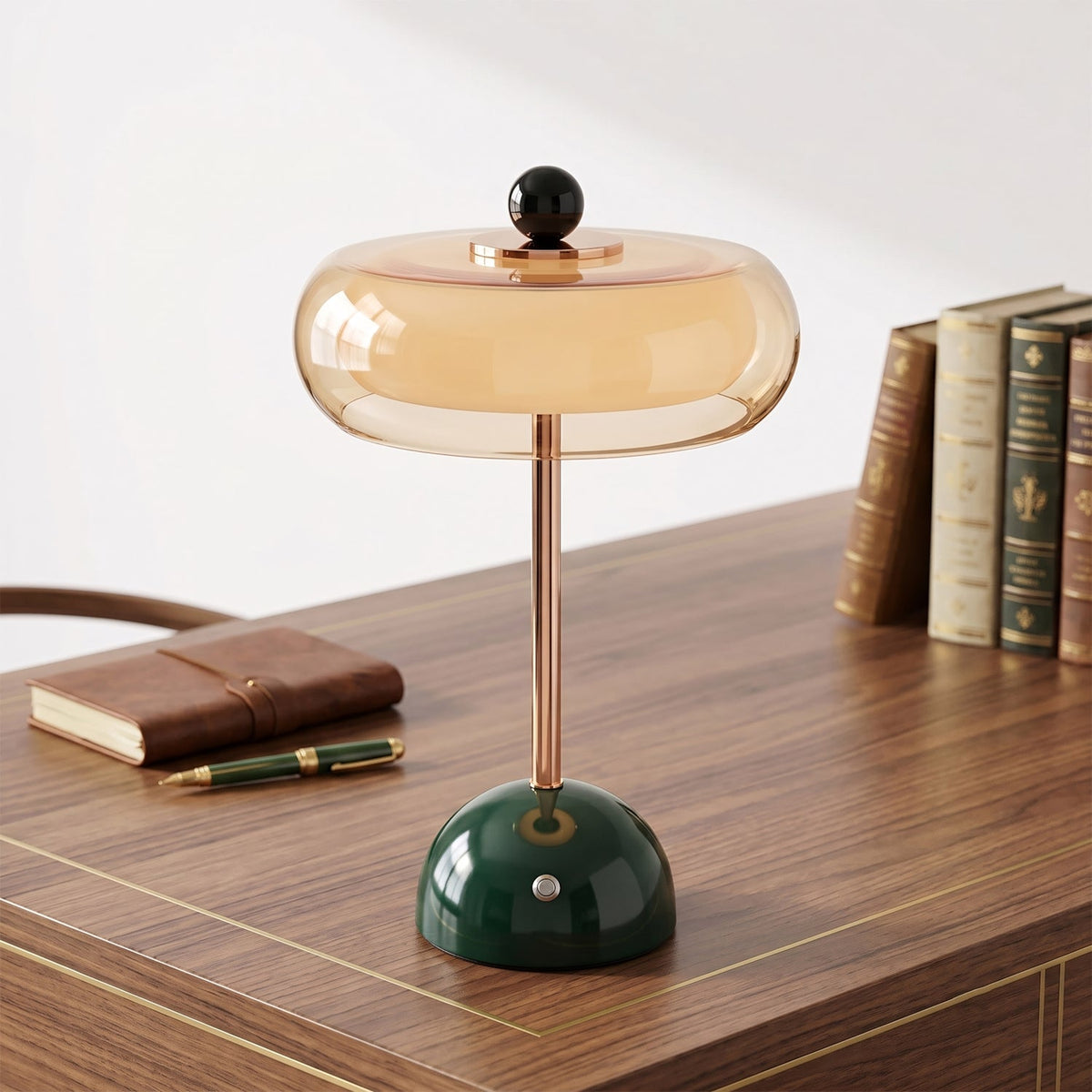Calvento Art-déco-Glas-Tischleuchte