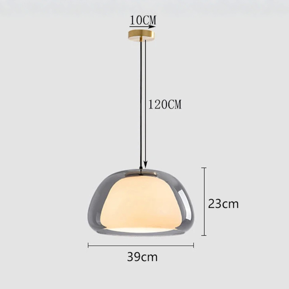 Getöntes Glas-Kuppel-Pendelleuchte