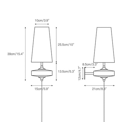 Wandlampe zum Einstecken aus Walnussholz und Messing