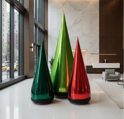 Glintora Moderner metallischer aufblasbarer Weihnachtsbaum aus PVC