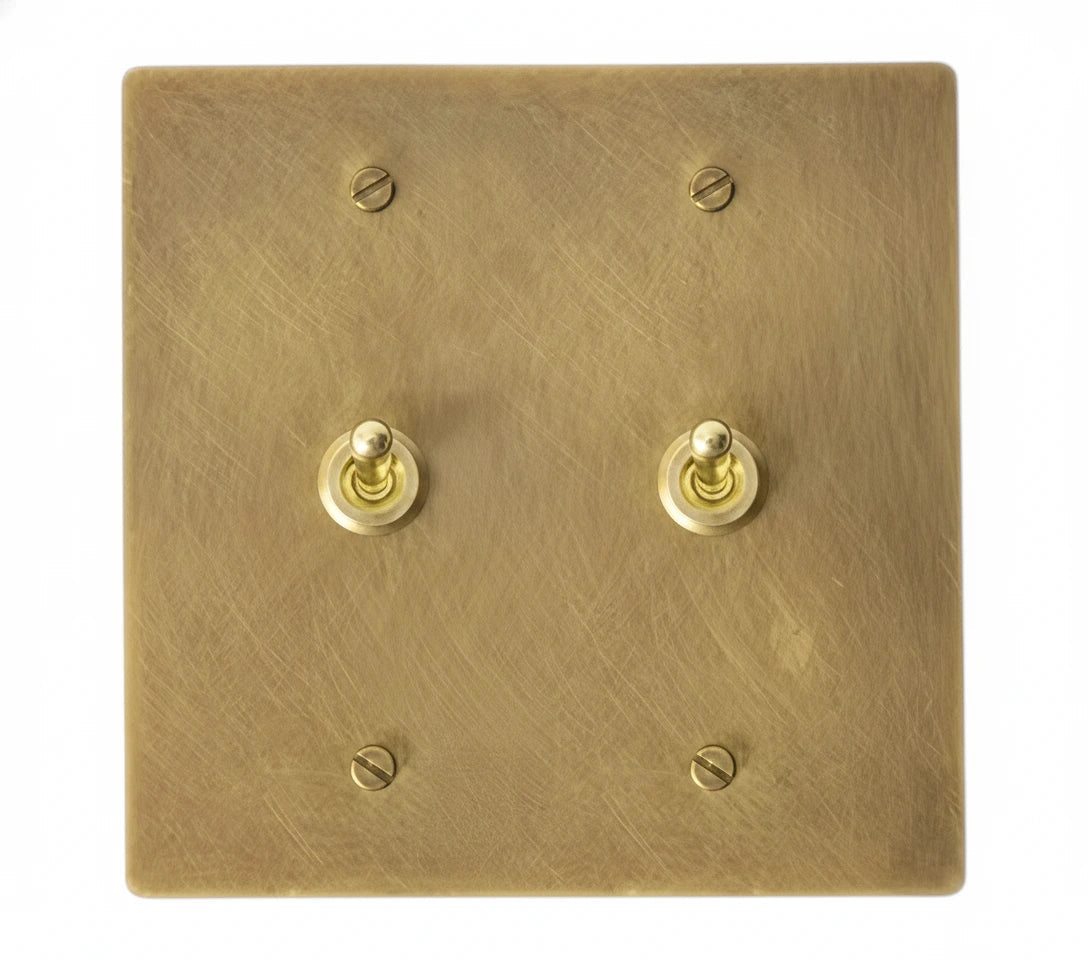 Aldrevo Vintage Messing-Doppelschalter mit Kippschaltern