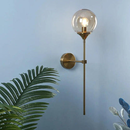 Velmira Wandleuchte mit Glaskugel im Mid-Century-Stil