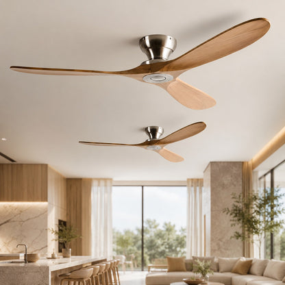 Deckenventilator mit drei Holzflügeln