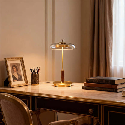 Fenrik Mid-Century-Walnuss-Tischleuchte