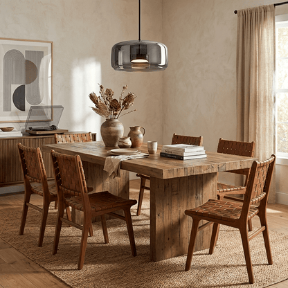 Handgeblasene Pendelleuchte mit Glasglocke