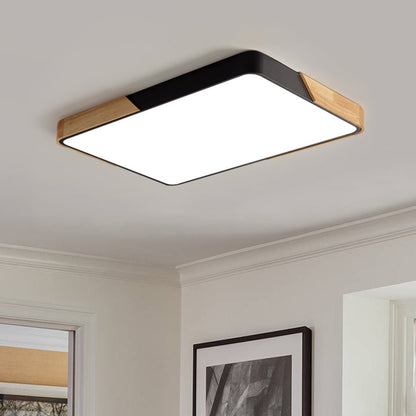 Quadrova rechteckige skandinavische LED-Deckenleuchte aus Holz