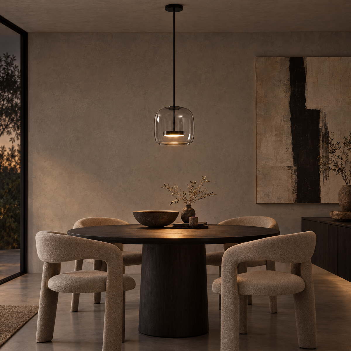 Glavira moderne Pendelleuchte aus mundgeblasenem Glas