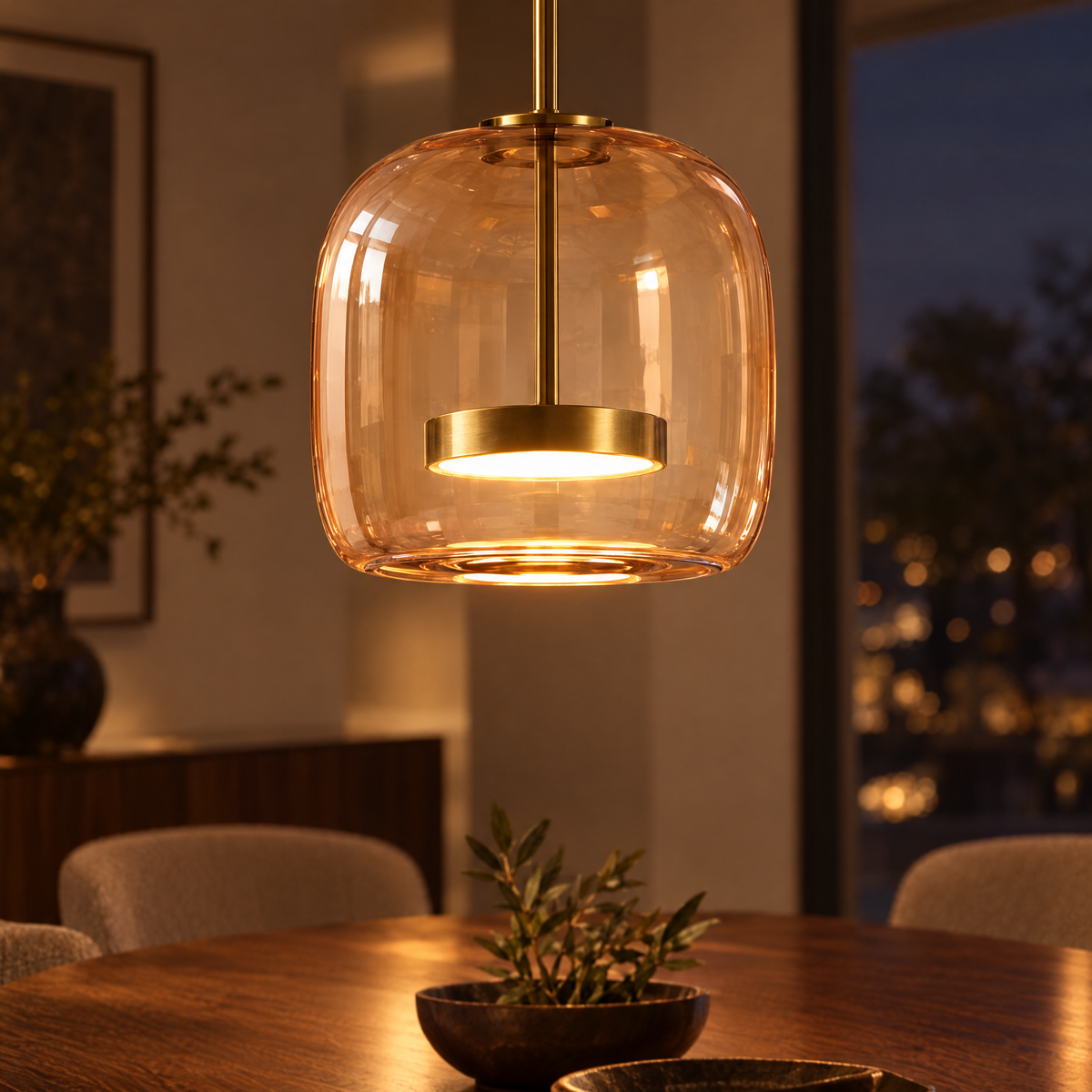Glavira moderne Pendelleuchte aus mundgeblasenem Glas