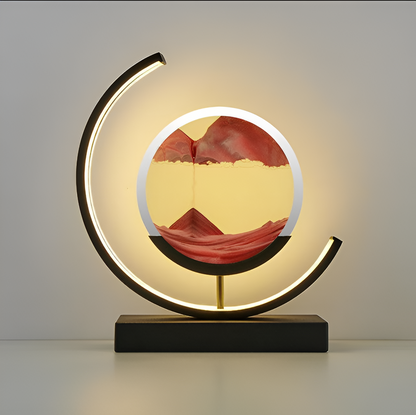 Sandveil minimalistische Aluminium-Tischlampe mit Sandkunst