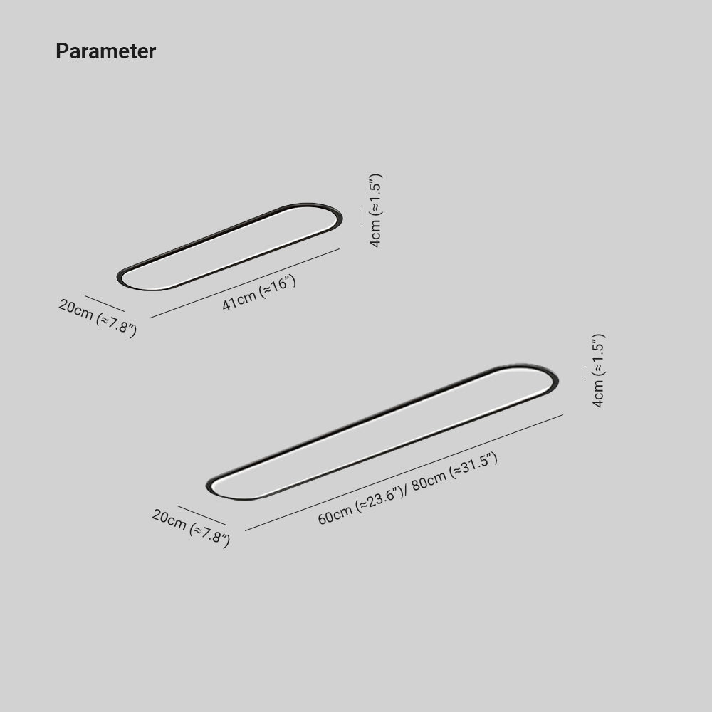 Ovale minimalistische Metalldeckenleuchte Ovalis