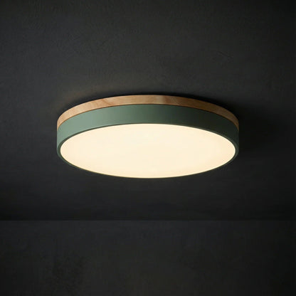 Dimmbares Deckenlicht mit Holzpaneel