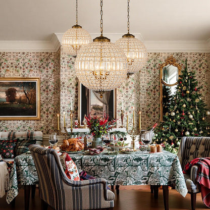 Crystavelle Regency-Messing-Kristallkugel-Kronleuchter
