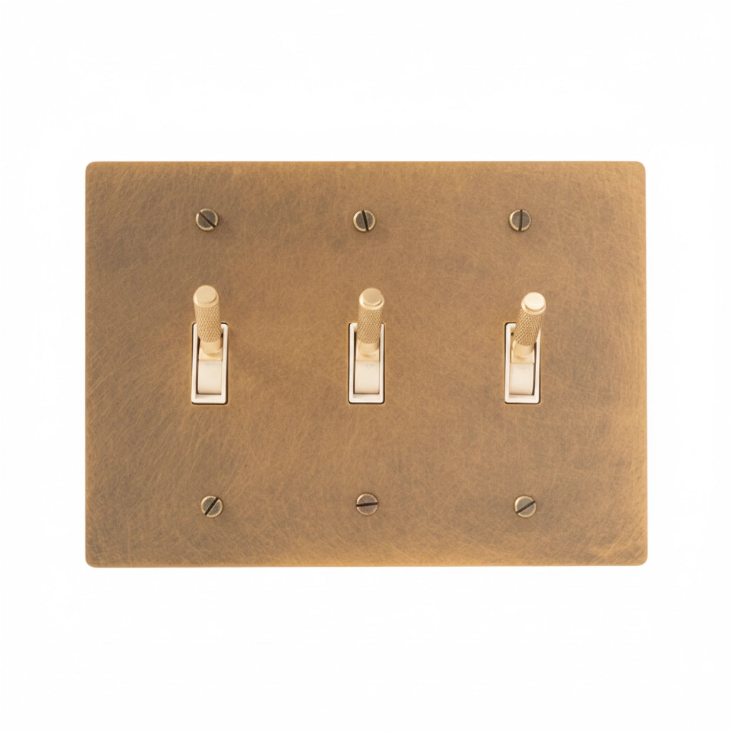 Ebrona Vintage Messing-Rändelkippschalter mit 3 Gängen