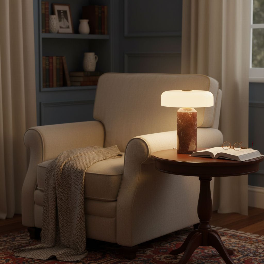 Vestara Art-déco-Marmor-Tischlampe