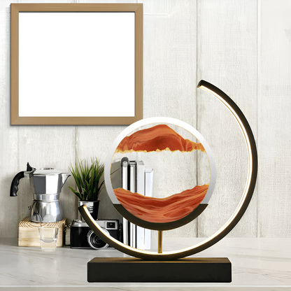 Sandveil minimalistische Aluminium-Tischlampe mit Sandkunst