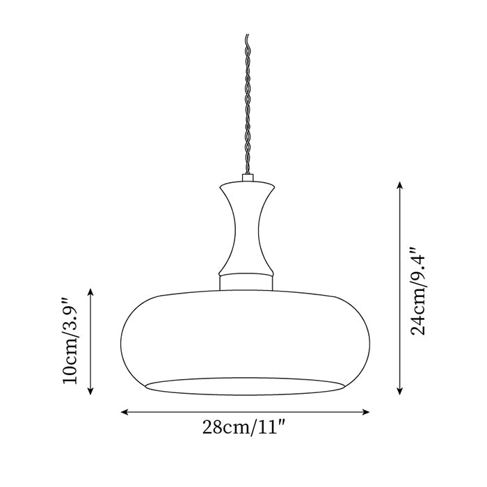 Stecker-Pendelleuchte aus Bernsteinglas