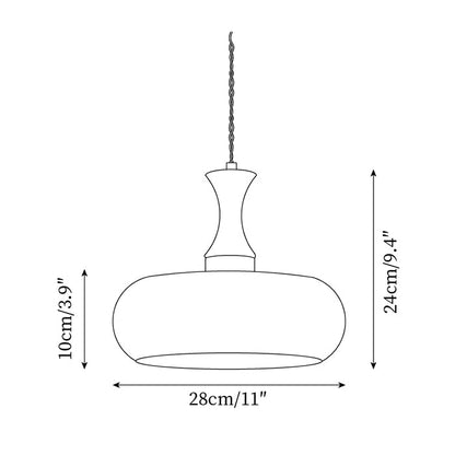 Stecker-Pendelleuchte aus Bernsteinglas