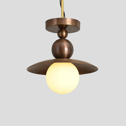 Seravin halbbündige Leuchte im Mid-Century-Stil mit Messing-Globus