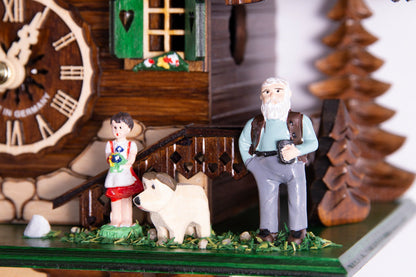 Almvera alpine Holz-Kuckucksuhr im Chalet-Stil