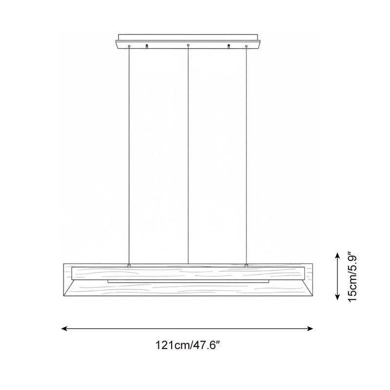 Lineare Holz-LED-Pendelleuchte
