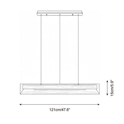 Lineare Holz-LED-Pendelleuchte