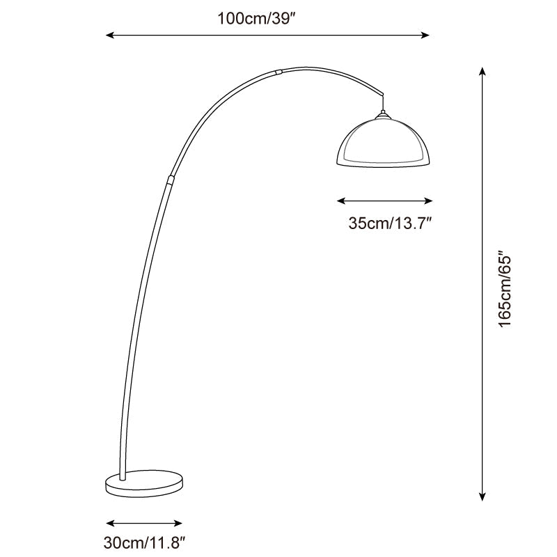 Halberon Bogen-Stehlampe aus Walnussholz