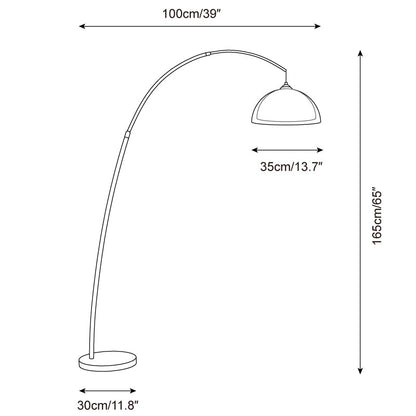Halberon Bogen-Stehlampe aus Walnussholz